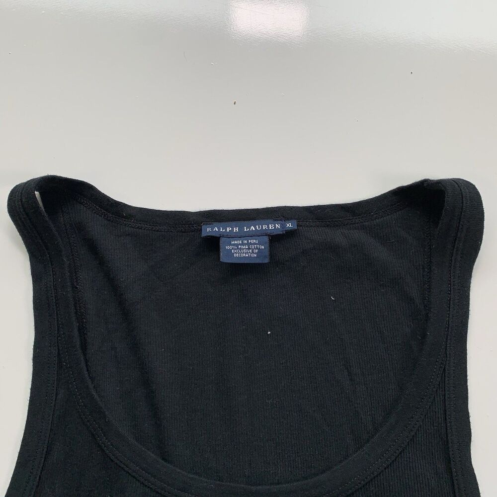 Ralph Lauren Polo Shirt Womens XL Black Tank Top Shirt Outdoors Casual Ladies - Picture 3 of 6